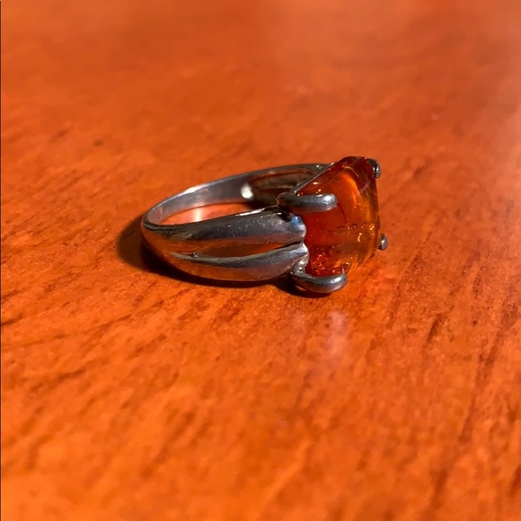 Sterling 925 Silver Amber ring - Picture 6 of 7